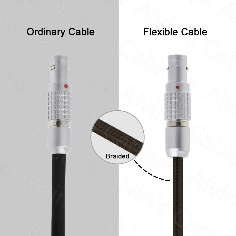 Alvin's Cables Flexible 2 Pin Male to D-tap Power Cable for Teradek, SmallHD Monitor, Vaxis 60cm|23.6inches Braided Wire - Image 3